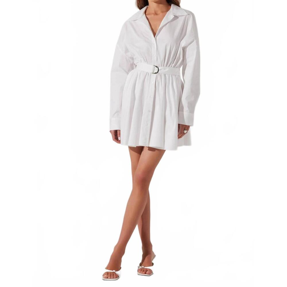 NEW ASTR winica poplin mini dress in white - Picture 5 of 5
